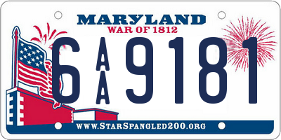 MD license plate 6AA9181