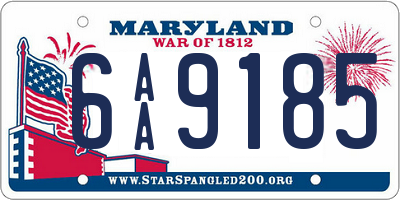 MD license plate 6AA9185