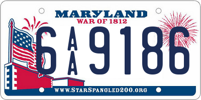 MD license plate 6AA9186