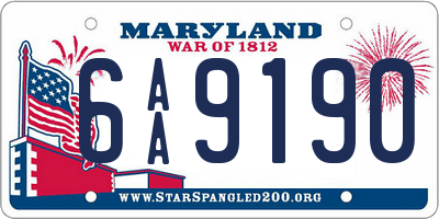 MD license plate 6AA9190