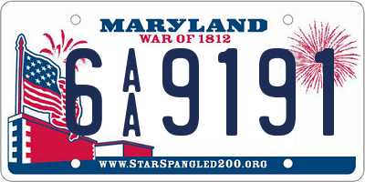 MD license plate 6AA9191