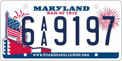 MD license plate 6AA9197