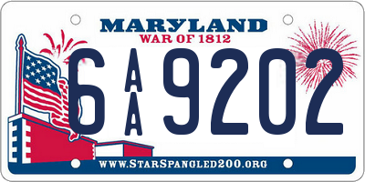 MD license plate 6AA9202