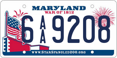 MD license plate 6AA9208