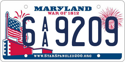 MD license plate 6AA9209