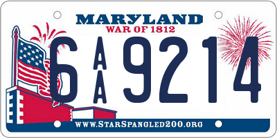 MD license plate 6AA9214