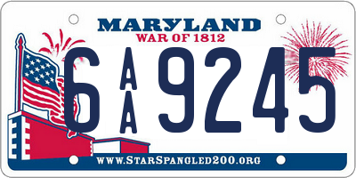 MD license plate 6AA9245