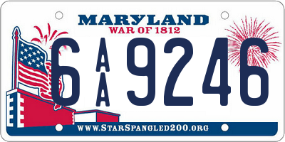 MD license plate 6AA9246