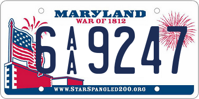 MD license plate 6AA9247