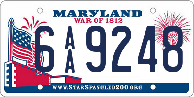 MD license plate 6AA9248