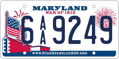 MD license plate 6AA9249