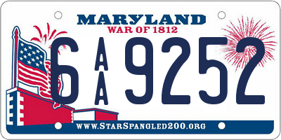 MD license plate 6AA9252