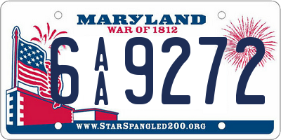 MD license plate 6AA9272