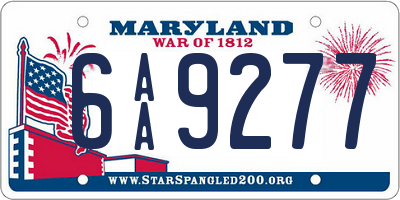 MD license plate 6AA9277