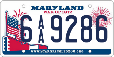 MD license plate 6AA9286