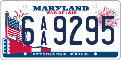 MD license plate 6AA9295