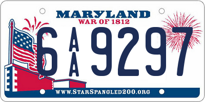 MD license plate 6AA9297