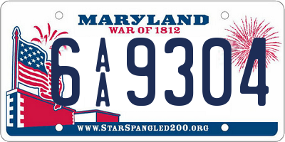 MD license plate 6AA9304