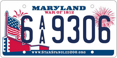 MD license plate 6AA9306