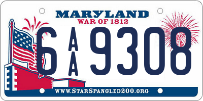 MD license plate 6AA9308