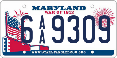 MD license plate 6AA9309