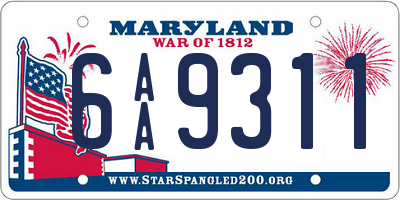 MD license plate 6AA9311