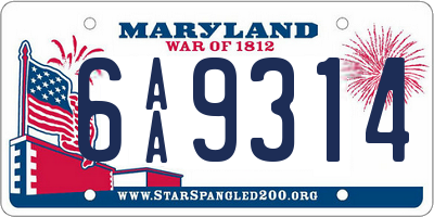 MD license plate 6AA9314