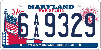 MD license plate 6AA9329