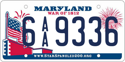 MD license plate 6AA9336