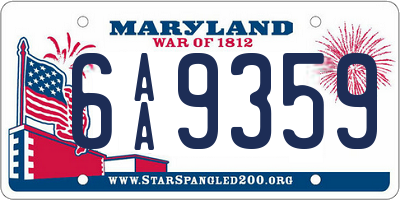 MD license plate 6AA9359