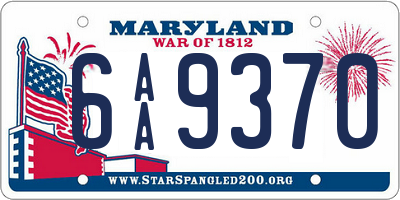 MD license plate 6AA9370