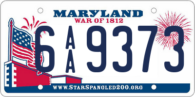 MD license plate 6AA9373