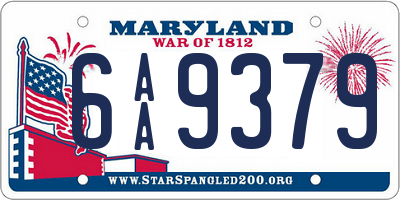 MD license plate 6AA9379