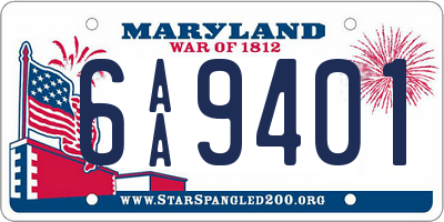 MD license plate 6AA9401