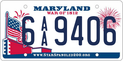 MD license plate 6AA9406