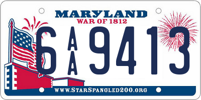 MD license plate 6AA9413