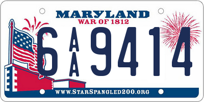 MD license plate 6AA9414