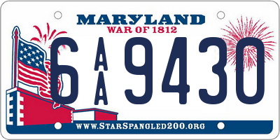 MD license plate 6AA9430