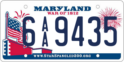 MD license plate 6AA9435