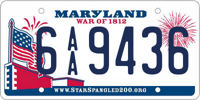 MD license plate 6AA9436