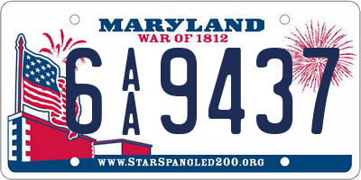 MD license plate 6AA9437