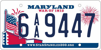 MD license plate 6AA9447