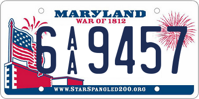 MD license plate 6AA9457