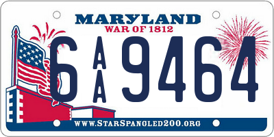 MD license plate 6AA9464