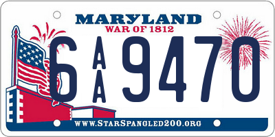 MD license plate 6AA9470