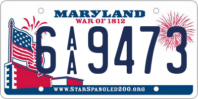 MD license plate 6AA9473