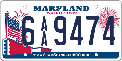 MD license plate 6AA9474