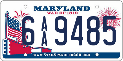 MD license plate 6AA9485