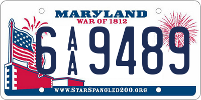 MD license plate 6AA9489