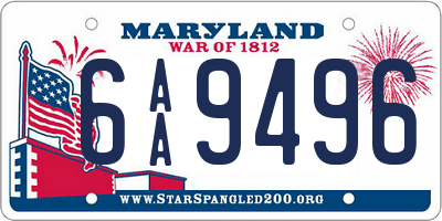 MD license plate 6AA9496
